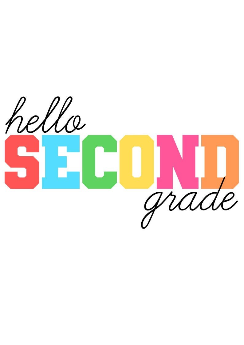 Hello 2nd Grade SVG Second Grade SVG School SVG Digital | Etsy