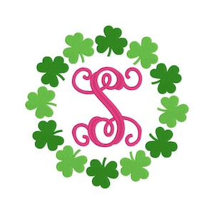 Shamrock Embroidery Design, Shamrocks Monogram Frame MACHINE EMBROIDERY, St Patrick's Day, Digital Download, 4x4, 5x7, 6x10 Hoop