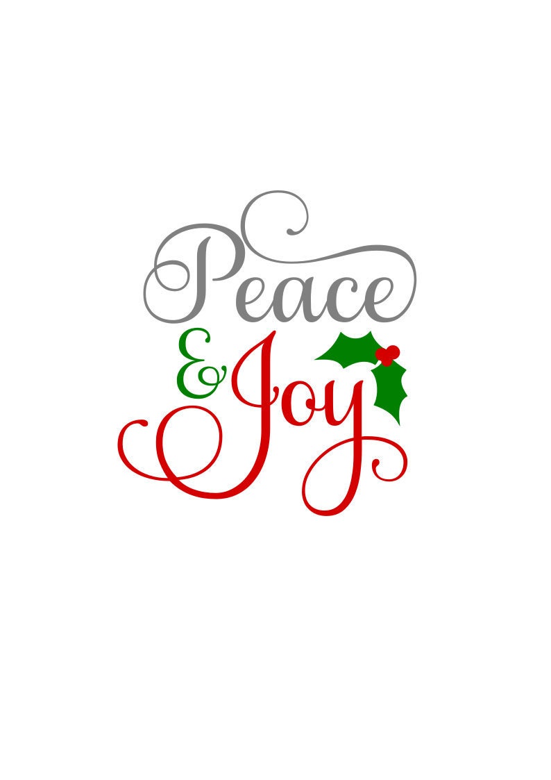Peace and Joy SVG Christmas SVG Door Sign SVG Digital image 1