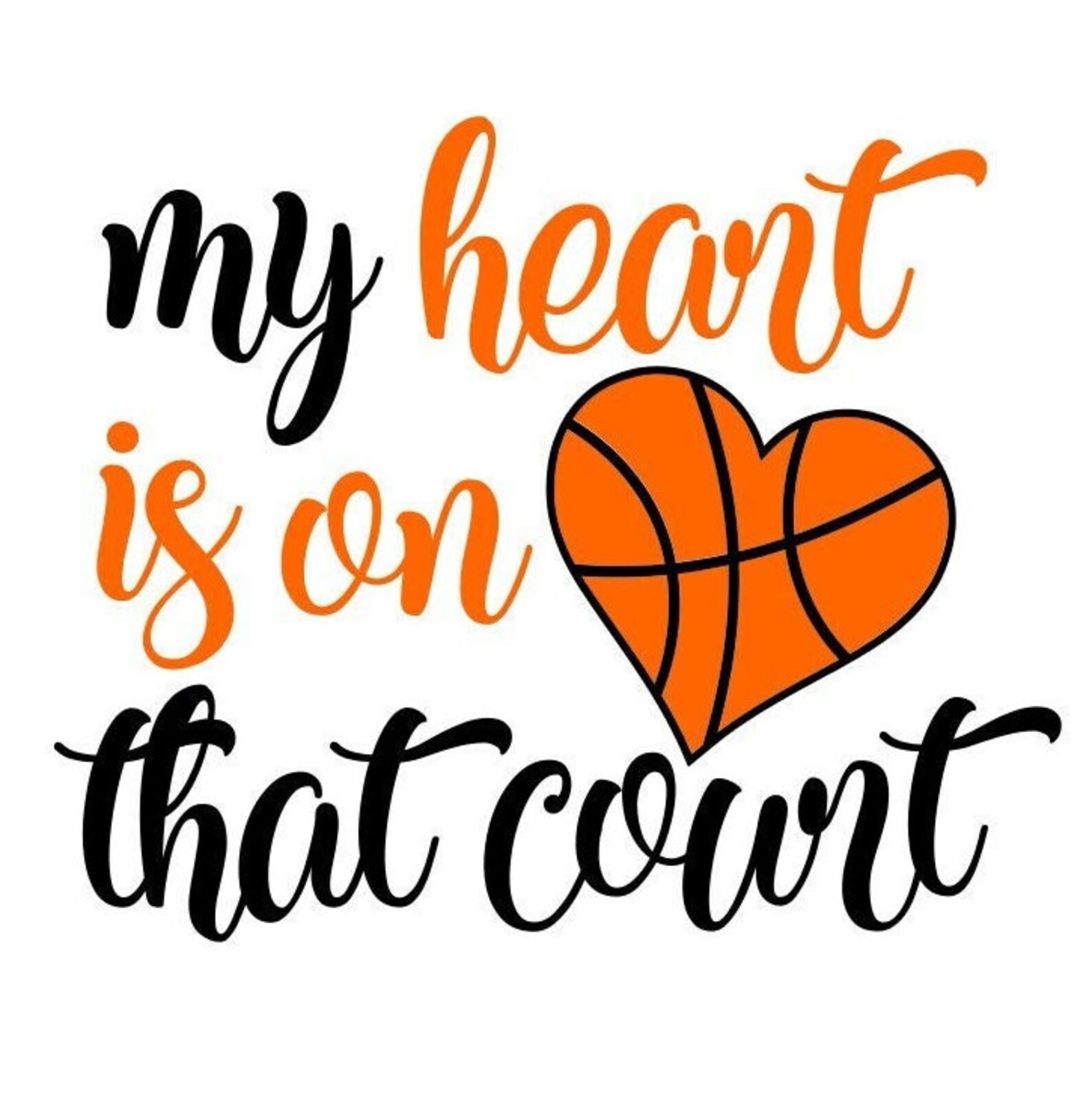 Basketball SVG My Heart is on That Court SVG Digital - Etsy