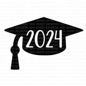 2024 Graduation Cap SVG, Class of 2024 SVG, Senior 2024, Digital Download, Cut File, Sublimation, Clip Art (svg/dxf/png/jpeg formats)