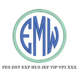 Round Embroidery Monogram Alphabet: 3 Sizes, pes, dst, exp, hus, jef, vip, vp3, Instant Download (Does not come in BX Format!)