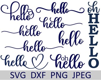 Oh Hello Sign Svg, Welcome Sign Svg, Front Porch Decor, Hello Door Sign ...