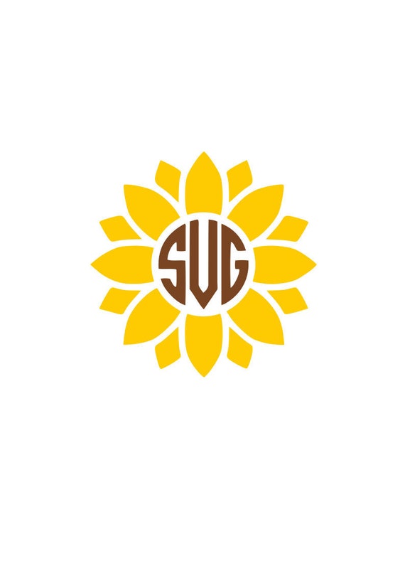 Free Free 146 Silhouette Sunflower Monogram Frame Svg Sunflower Svg SVG PNG EPS DXF File