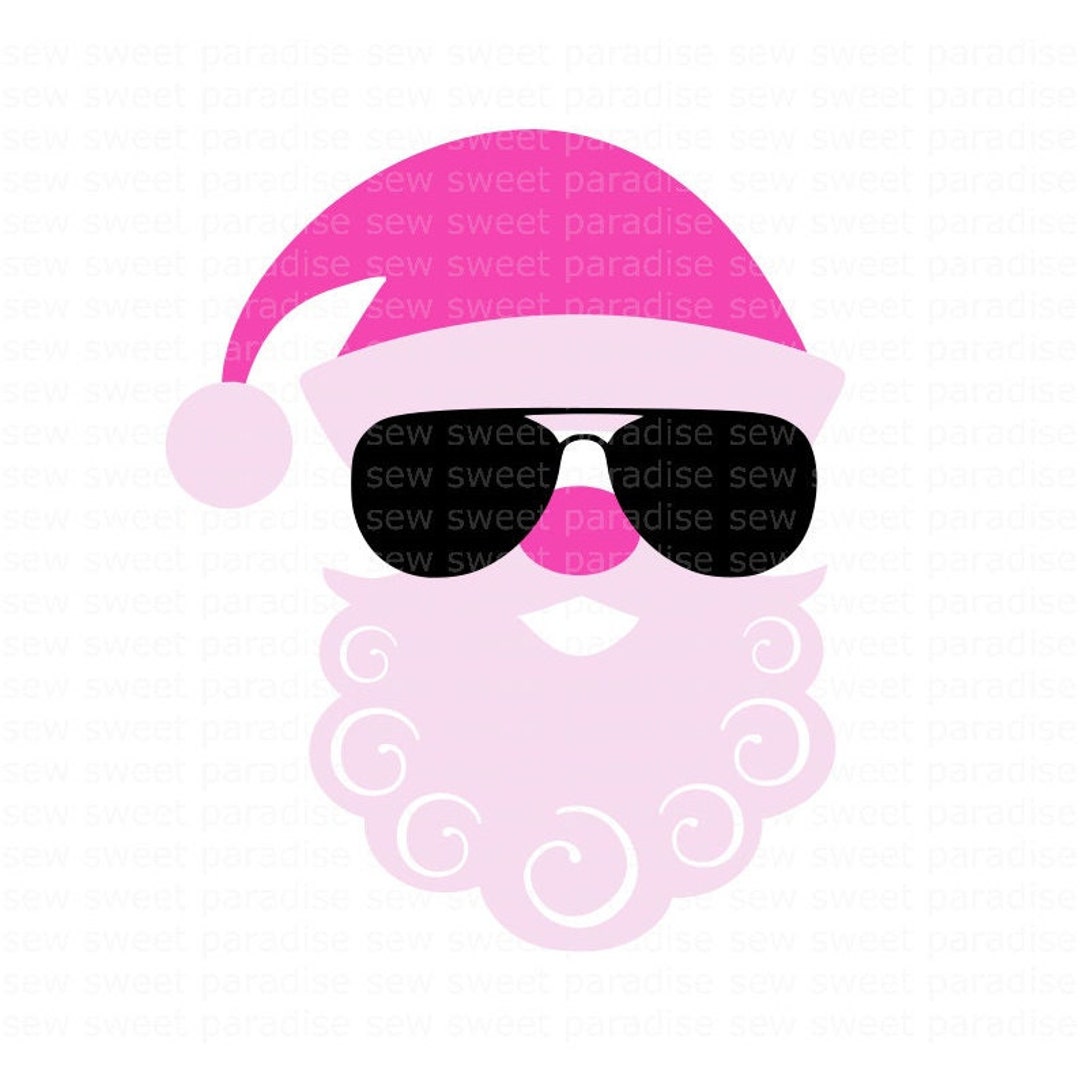 Santa Sunglasses SVG Pink Christmas Santa Claus SVG Digital - Etsy