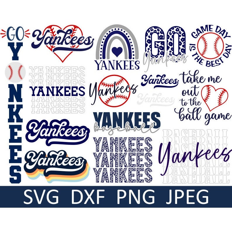 Yankees SVG Bundle Yankee PNG Bundle Digital Download Cut 