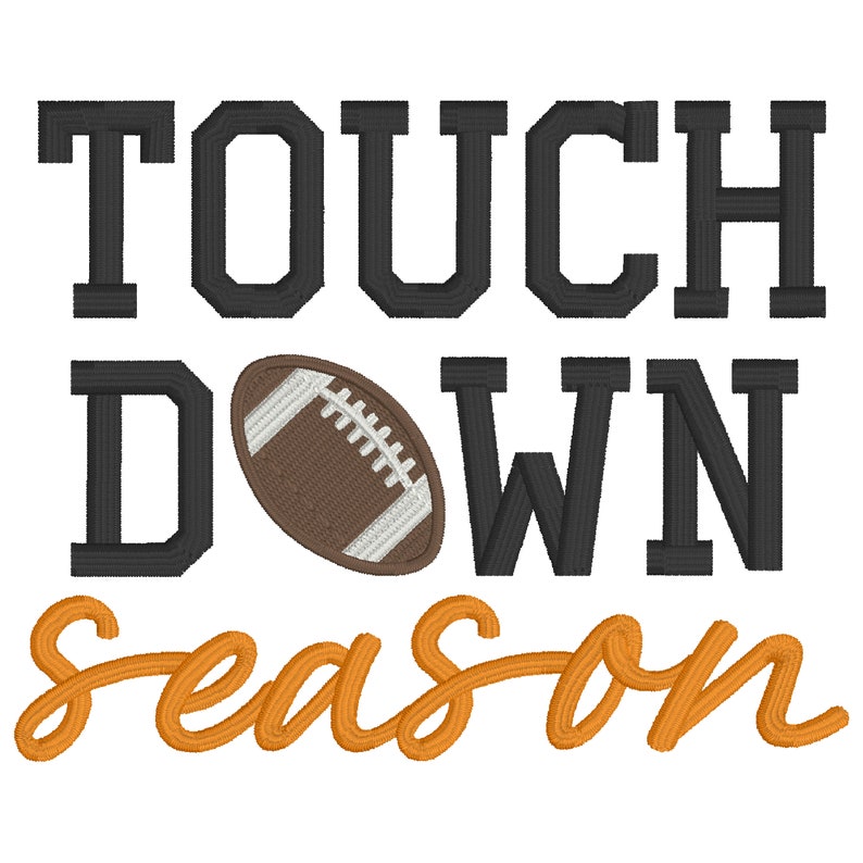 Buy Touchdown Season Football Embroidery Design, MACHINE EMBROIDERY