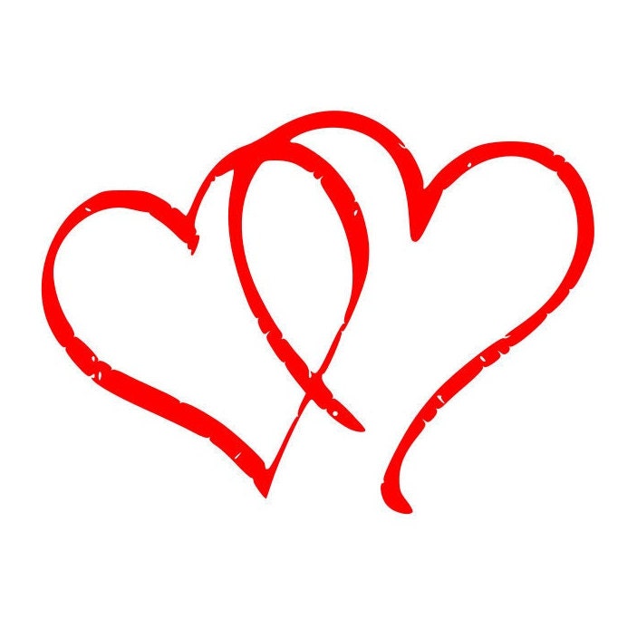 Valentines Day SVG Double Heart Outline SVG Love SVG - Etsy 日本