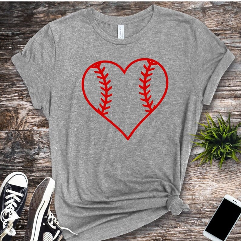 Baseball Heart Outline SVG Softball Heart Outline SVG Etsy