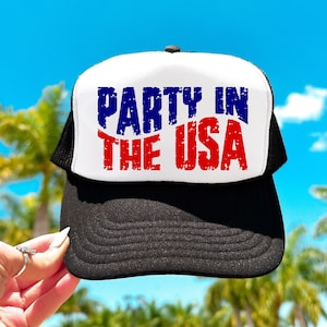 Fête aux États-Unis SVG/PNG, 4 juillet Trucker Hat Grunge, vague, téléchargement immédiat, fichier de coupe, sublimation, clipart