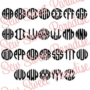 Monogram SVG/DXF/PNG, Round Circle Alphabet, Round Monogram, School ...