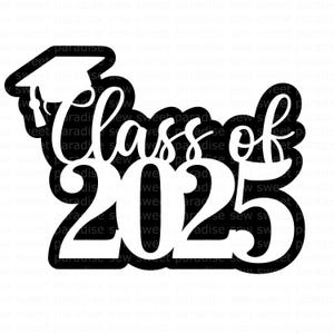 Classe de 2025 ombre SVG, décoration de gâteau de remise des diplômes SVG, téléchargement numérique, fichier de coupe, sublimation, des cliparts