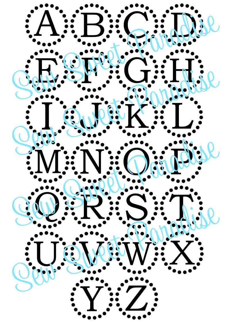 Monogram SVG/DXF/PNG, Keychain Circle Alphabet, School Monogram, Digital Download, Cut Files, Sublimation, 26 individual svg/dxf/png files image 2