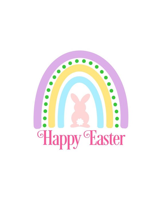 Download Happy Easter Svg Easter Rainbow Svg Bunny Svg Digital Etsy