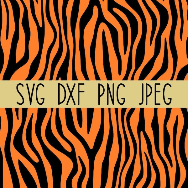 Orange Tiger Stripes SVG, Tiger Pattern, Tiger Digital Paper PNG, Digital Download, Cut File, Clip Art (svg/png/dxf/jpeg file formats)