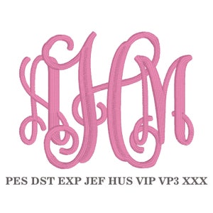 Monogramma ricamato ad incastro, RICAMO A MACCHINA, Monogramma alfabeto, 3 dimensioni, download immediato (non disponibile in formato BX!)