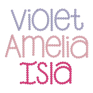 Pearls Stitch BX Embroidery Font: 4 Sizes, BX, PES + 7 formats 1.0-2.5 inch (Instant Download)
