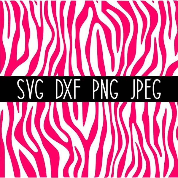 Hot Pink Zebra Stripes SVG, Pink Zebra Pattern SVG, Digital Paper PNG, Digital Download, Cut File, Clip Art (svg/png/dxf/jpeg file formats)