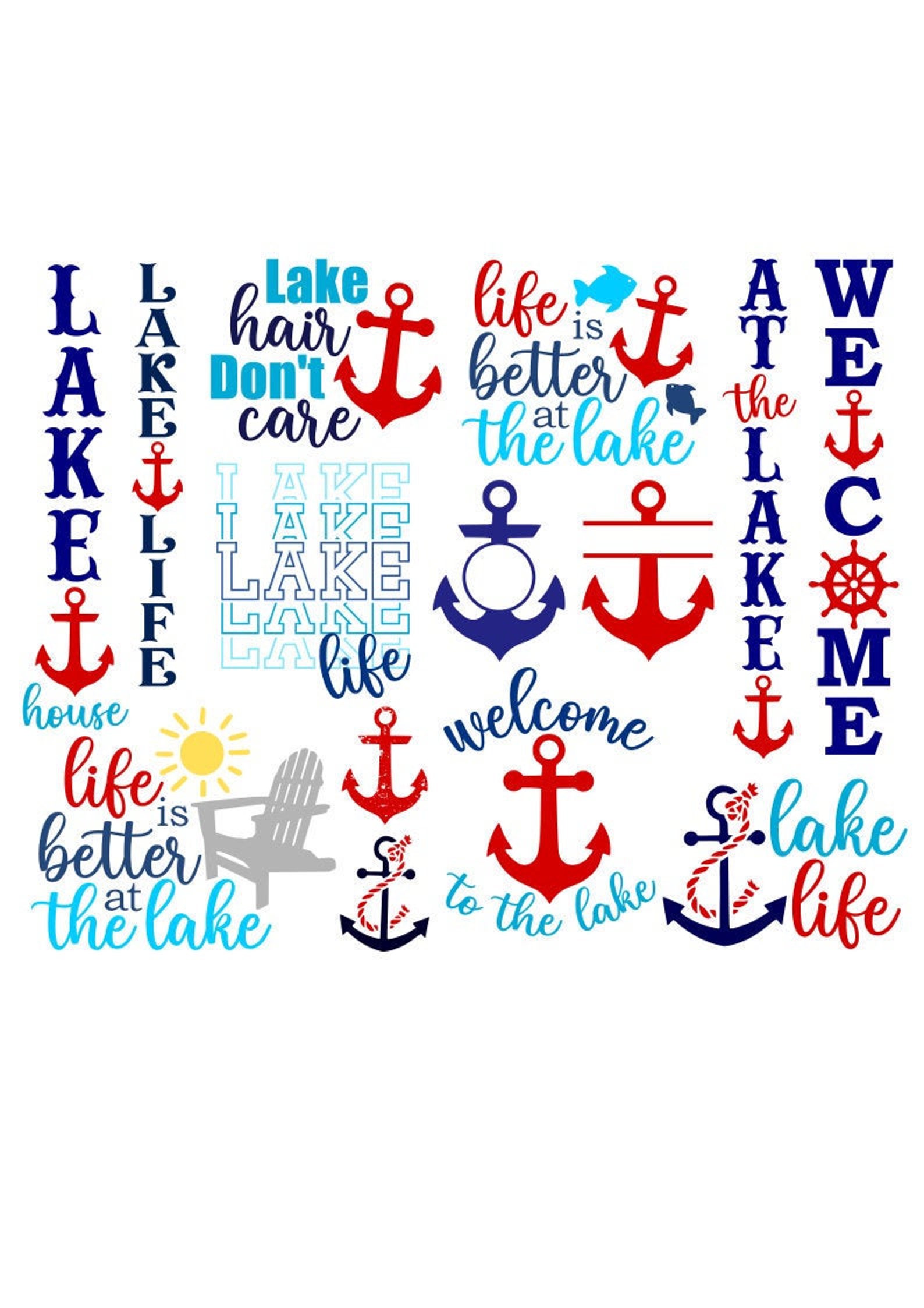 Download Lake SVG Bundle Lake Porch Sign SVG Anchor SVG Summer | Etsy