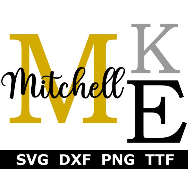 Monogram SVG + TTF Alphabet, Roman Serif Alphabet, Family Name, Digital Download, Monogram Cut File, 26 svg/png/dxf files + installable TTF