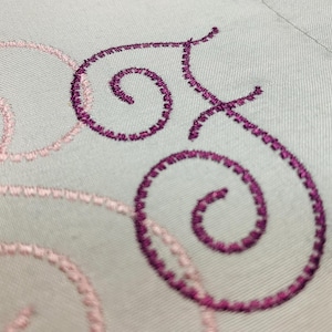 Decorative Embroidery Monogram Font, MACHINE EMBROIDERY, Thin Satin Monogram Alphabet, BX Font Scalable 2.0-4.5 inches, Instant Download
