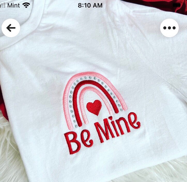 Be Mine Rainbow Embroidery Design MACHINE EMBROIDERY Etsy