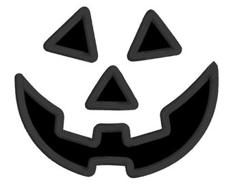 Jack-o'-Lantern Face Applique Design: Machine Embroidery 4x4, 5x7, 6x10, 7x12 Hoop, PES + 7 formats (Instant Download)