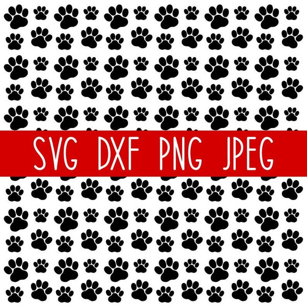 Paw Print SVG, Paw Print Pattern SVG, Paw Prints Digital Paper PNG, Instant Download, Cut File, Clip Art (svg/png/dxf/jpeg file formats)