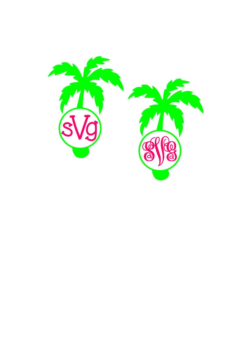Download Palm Tree Monogram SVG File Monogram Frame Digital Download | Etsy