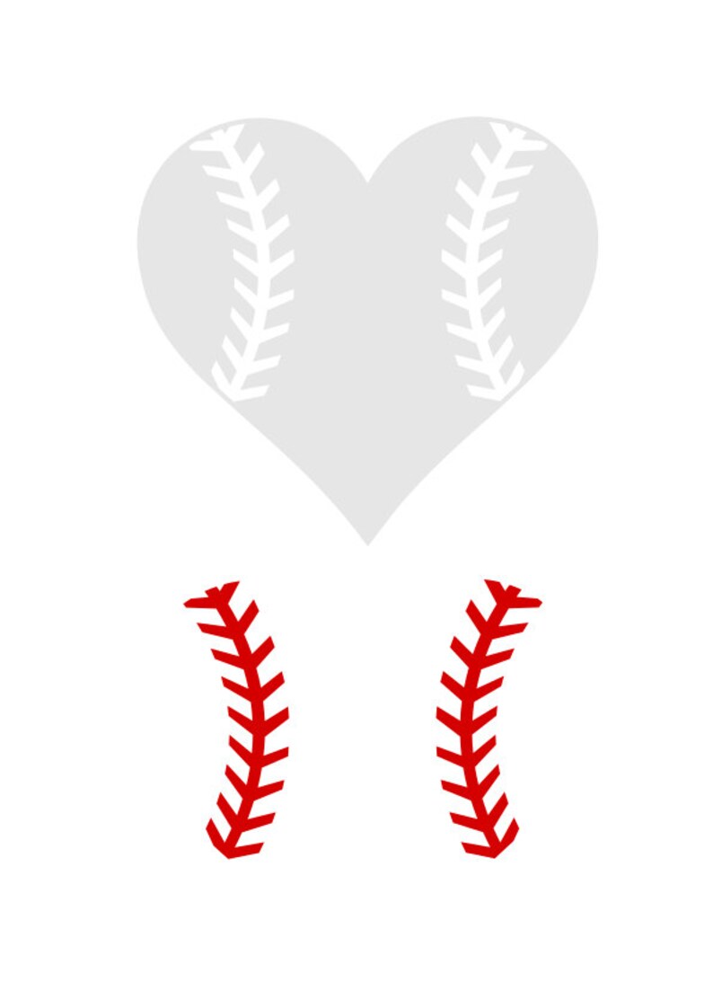 Baseball SVG Softball Heart SVG Baseball Heart SVG Digital Etsy
