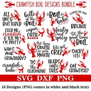 Crawfish SVG/PNG Bundle, Crawfish Boil SVG, Summer, Instant Download, Cut Files, Sublimation, Clipart, 16 Crawfish Designs