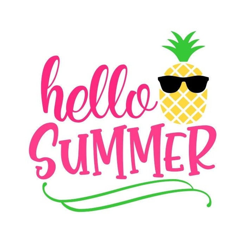 Hello Summer Sign SVG Hello Summer SVG Pineapple SVG - Etsy