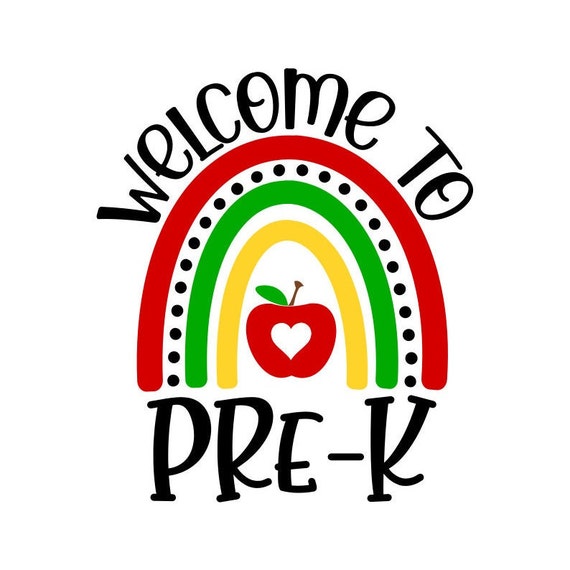 Preschool SVG, Welcome to Pre-K Rainbow SVG, Pre-K Sign, Digital Download,  Cut File, Sublimation, Clip Art (svg/png/dxf/jpeg file formats)