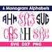 Monogram SVG Bundle, 6 Monogram Alphabets, Monogram Letters SVG, School Monogram, Digital Download, Cut Files (individual svg/png/dxf files)