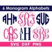 Monogram SVG Bundle, 6 Monogram Alphabets, Monogram Letters SVG, School Monogram, Digital Download, Cut Files (individual svg/png/dxf files) 