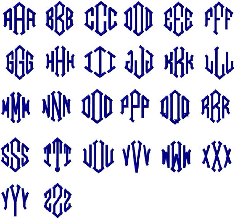 Embroidery Monogram Designs Bundle 6 Alphabets MACHINE Etsy