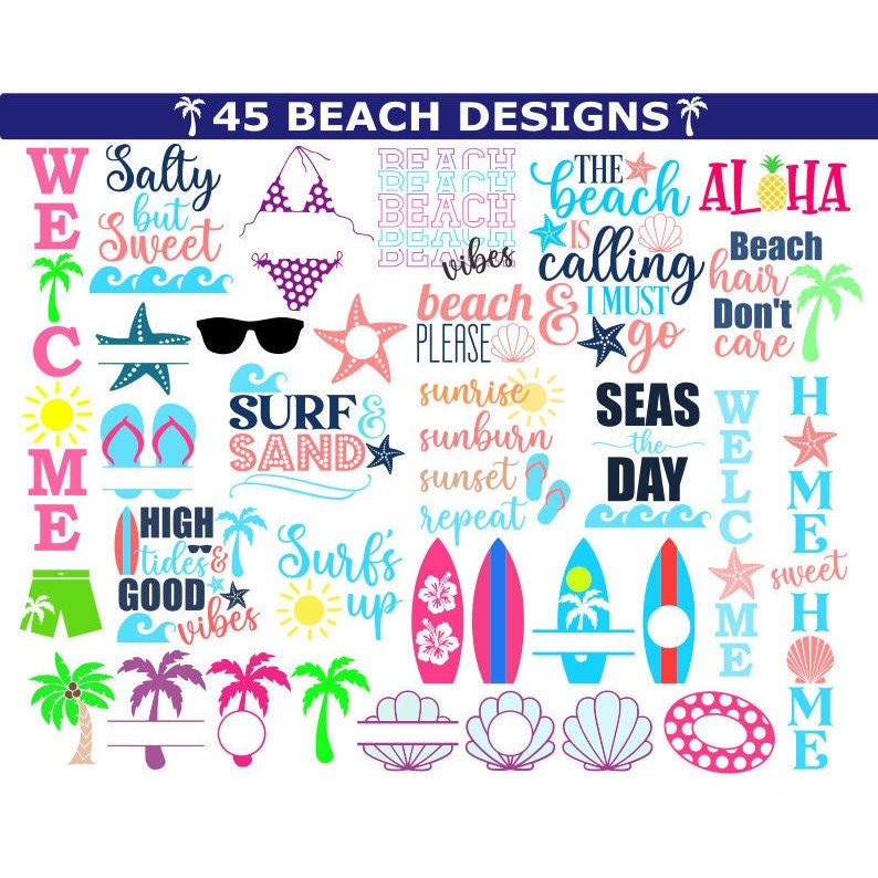 Beach SVG Bundle Summer SVG Porch Sign SVG Digital | Etsy