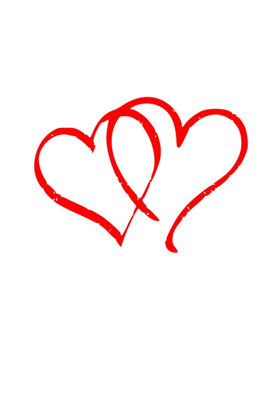 Download Double Heart Outline SVG File Digital Download for Cricut ...