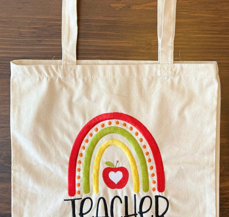 Teacher Embroidery Design MACHINE EMBROIDERY Teacher Rainbow - Etsy