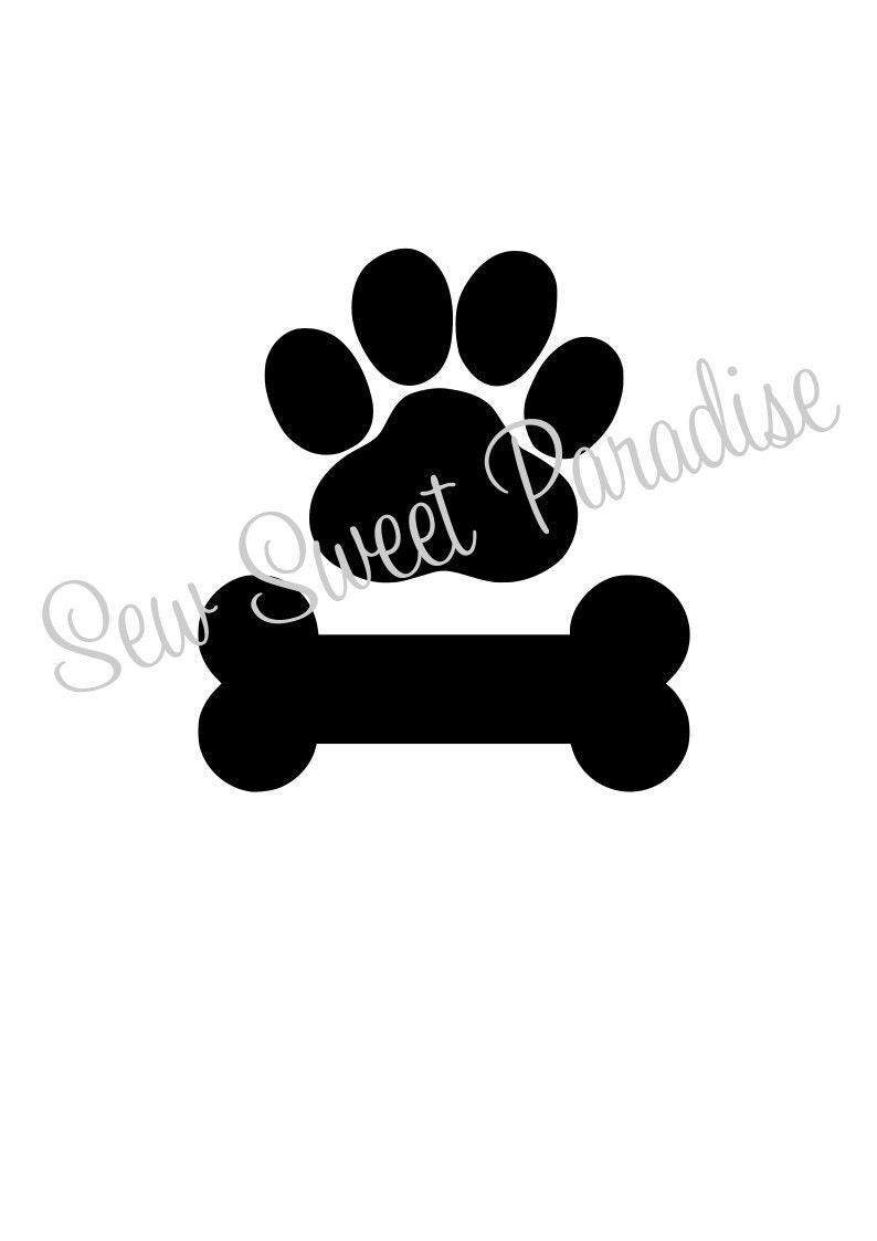 Paw Print And Bone Svg