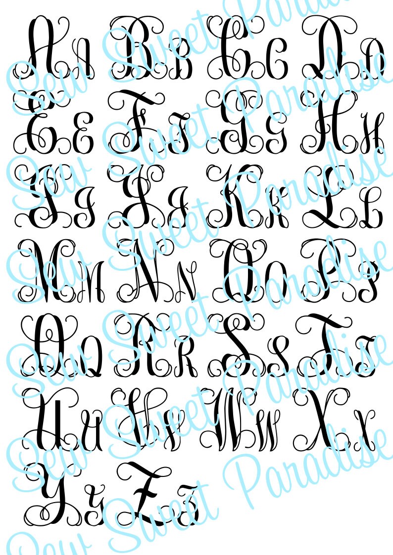 Monogram SVG Bundle 6 Monogram Alphabets Monogram Letters Etsy