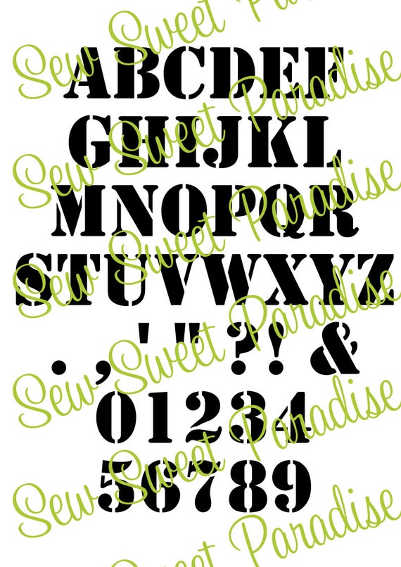 Stencil Font SVG TTF, Stencil Alphabet, Army Font, School Font, Poster  Font, Digital Download, 1 Svg, 1 Dxf, 1 Png 1 TTF File - Etsy