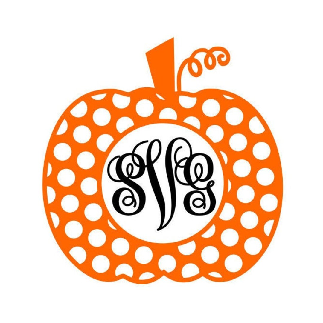 Pumpkin SVG Polka Dot Pumpkin Monogram Frame SVG Halloween - Etsy