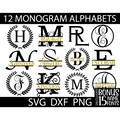 12 Monogram SVG Bundle, Elegant Alphabet Letters, Cricut & Silhouette Cut Files, Instant Download for DIY Crafts and Gifts + 15 Name Fonts