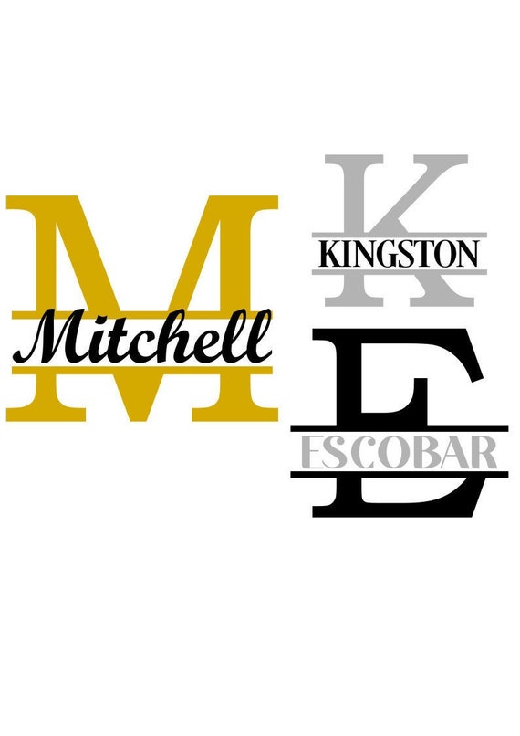 Split Monogram Svg Png Split Monogram Frame Alphabet Digital Etsy