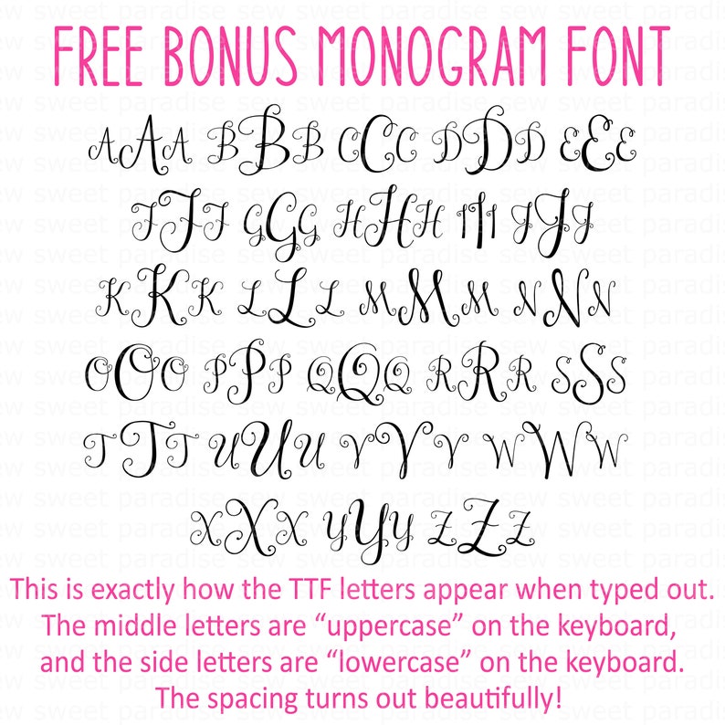 12 Monogram SVG Bundle Installable TTF, 12 Monogram Fonts 15 Name Fonts, Digital Download, Cut Files svg/png/dxf Installable ttf image 2