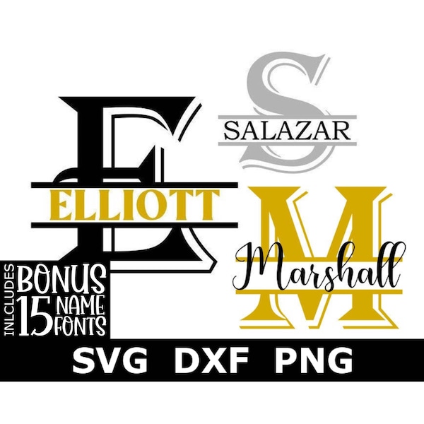 Split Monogram - Etsy