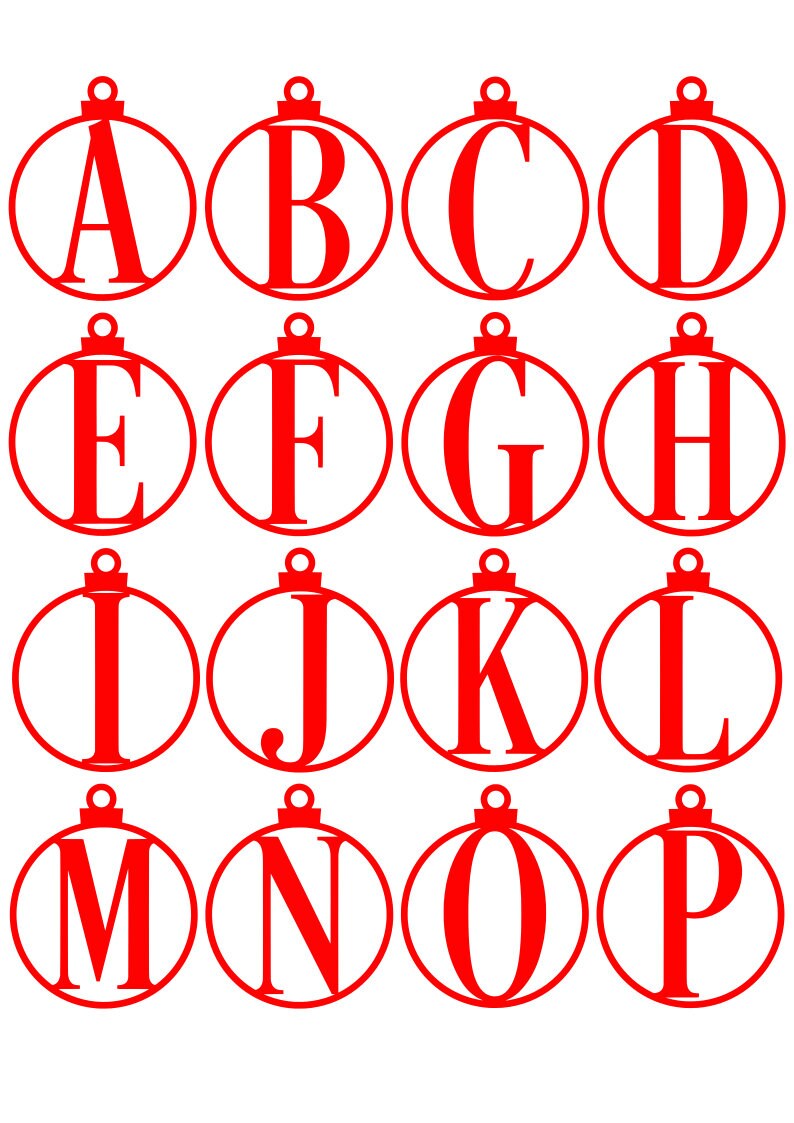 Monogram SVG/DXF/PNG Alphabet Christmas Ornament Letters | Etsy