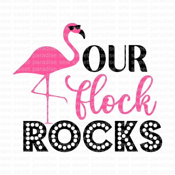 Flamingo SVG Our Flock Rocks SVG Summer SVG Digital - Etsy