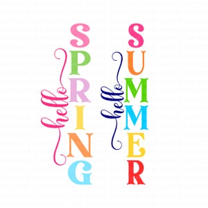 Porch Sign SVG, Hello Spring SVG, Hello Summer SVG, Digital Download, Cut Files, Sublimation, Summer Clipart (includes 2 svg/png/dxf files)